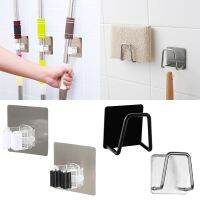 【YF】 Self-adhesive Mop Clip Hook Bathroom Accessories Kitchen Organization Storage Sink Sponges Drain Drying Rack Stainless Steel