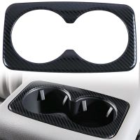 yonggax Rear Seat Water Cup Holder Cover Trim For Ford Bronco Sport 2021 2022 Accessories ABS Carbon Fiber