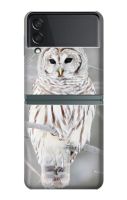 เคสมือถือฝาหลังมือถือ Samsung Galaxy Z Flip 3 5G ลายนกฮูกขาว Snowy Owl White Owl Case For Samsung Galaxy Z Flip 3 5G