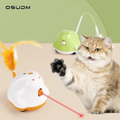 OSUDM เลเซอร์อัตโนมัติของเล่นแมวของเล่นด้ามจับไฟฟ้าแบบโต้ตอบได้อุปกรณ์สัตว์เลี้ยงแบบชาร์จไฟได้