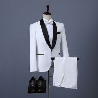 Fast Shipping New Suit MenS Three -Piece Korean Style Superstar White Professional Best Man Groom