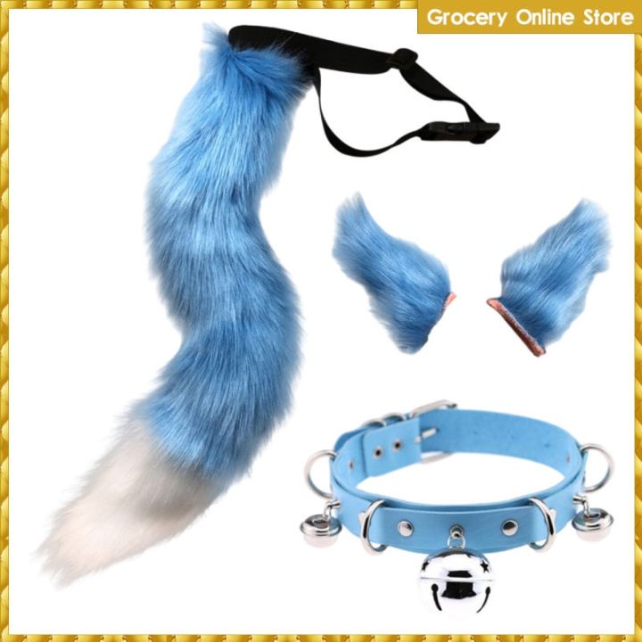 faux-fur-animal-fox-ears-headband-amp-tail-costume-kit-hairpin-for-party-halloween-fancy-dress-cosplay-uni-kids
