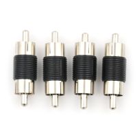 HVJ-4 Pcs/lot Rca Male To Male Rca Coupler Connector Adapter