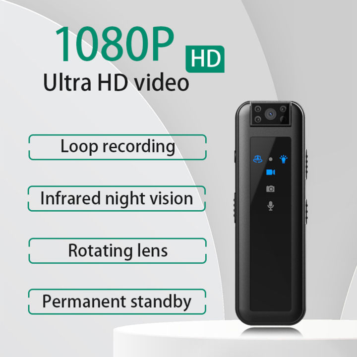 ตัวกล้องขนาดเล็กสวมใส่ได้รองรับ256gb-การ์ดความจำ-hd-1080p-การมองเห็นได้ในเวลากลางคืนเครื่องบันทึกวีดีโอบันทึกข้อมูล-ir-ได้