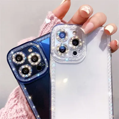 Luxury Crystal Diamond Bumper Clear Case for iPhone 13 12 11 Pro Max X XR XS 13Pro Soft Transparent Shiny Silicone Cover