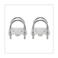 2X Antenna Mast Clamp Bracket with U-Bolts Anti-Rust Clamp Panel Pipe Mounting Hardware for Outdoor LoRa Antenna Helium