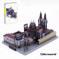 Microworld 3D Metal Puzzle Spain Burgos Cathedral Building Model Assemble Kits Cut Educational Jigsaw Toys Gifts For