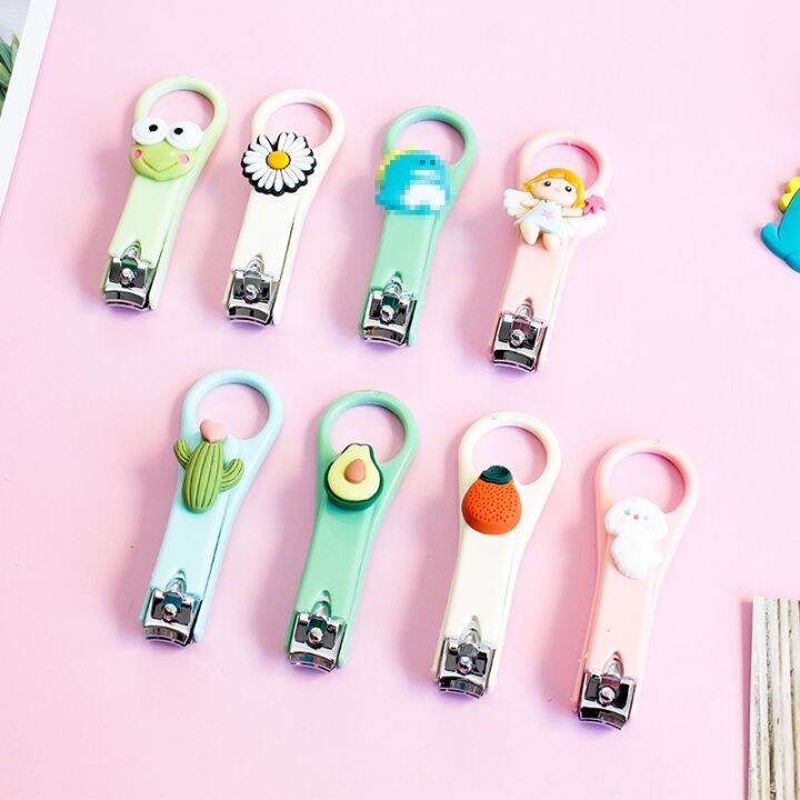พร้อมส่ง-กรรไกรตัดเล็บ-กรรไกรตัดเล็บพกพา-ลายการ์ตูน-ผลไม้-ดอกไม้-น่ารัก