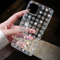 Luxury 3D Diamond Case for iPhone 13/12/11 ProMAX XR XS Transparent Soft Fundas for iPhone SE2 8 7 6 Plus Bling Rhinestone Cover