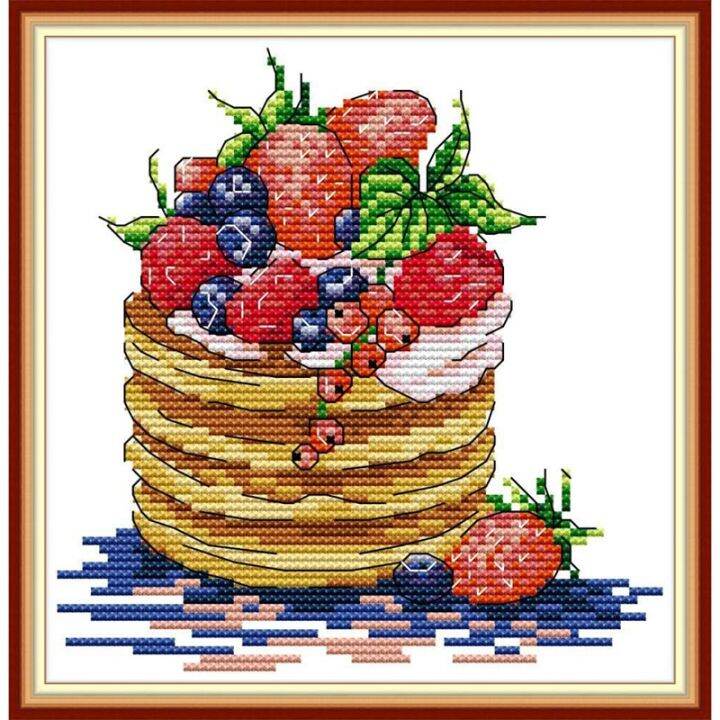 cross-stitch-kits-stamped-for-adults-beginner-kids-fruit-muffins-dessert-11ct-23x24cm-diy-embroidery-needlework-kit