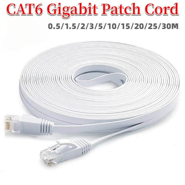Computer Cables CAT6 Flat Ethernet Cable 1000Mbps Internet Router Cable LAN Cable for Computer Router Laptop 1/2/3/5/10M Cable Length: 10M, Color: 1
