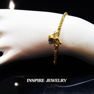 Inspire Jewelry bracelet with gold plated 24K สร้อยข้อมือทอง แบบร้านทอง ชุบเศษทองแท้ สวยงาม ใส่ได้กับเสื้อผ้าทุุกแบบ พร้อมถุงกำมะหยี่ สำหรับเป็นของขวัญ ของฝาก ปีใหม่ วาเลนไทน์