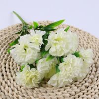 Artificial Flowers Carnation Bouquet Silk For Home Decor Garden Bride Wedding Decorative Fake Plants Christmas Garland Material