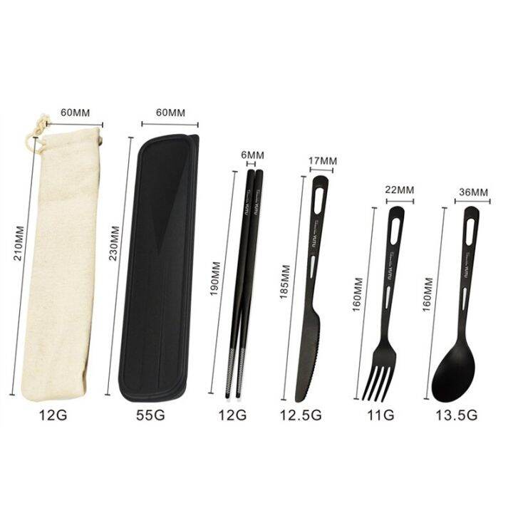 pure-titanium-tableware-set-outdoor-household-frosted-knife-and-fork-spoon-chopsticks-travel-camping-ultra-portable-cutlery-setth