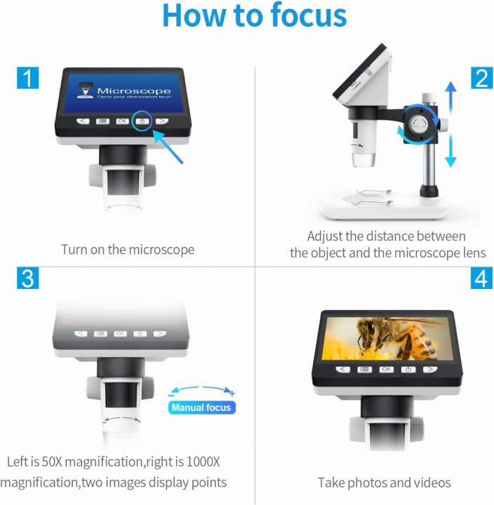 lcd-digital-microscope-skybasic-4-3-inch-50x-1000x-magnification-zoom-hd-2-megapixels-compound-2600-mah-battery-usb-microscope-8-adjustable-led-light-video-camera-microscope-with-32g-tf-card