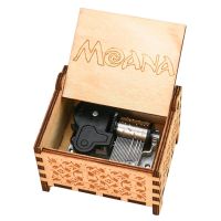 Moana Music Box 18 Note Windup Clockwork Mechanism Engraved Wood Music Box for KidsPlay How Far Ill Go