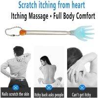 (Best Movement) Telescopic Scratcher Tickle Steel Back Massage Itch Anti Massage Stick สีเหลืองและสีฟ้าสำหรับเหล็กกลับปรับผ่อนคลาย