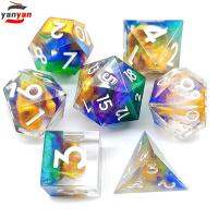 YANYAN Polyhedral ลูกเต๋าดิจิตอลมังกร คริสตัลคริสตัลคริสตัล เรซิน ของเล่นสำหรับปาร์ตี้เกมไพ่ทาโรต์ ของเล่นตามบทบาท ของตกแต่งบ้าน ลูกเต๋า DND