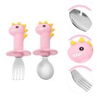 Spoon Baby Feeding Tableware Fork Utensils Training Silicone Spoons Toddlers Kids Learning Forks Food Toddler Infant Self Bowl Fork Spoon Sets