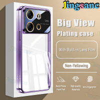 Jingsanc เคสใสสำหรับ Infinix Smart 7ขายดี20 Play 12 Play 11 Play 10 Play HD เคสไฟฟ้ามุมมองใหญ่พร้อมการป้องกันฟิล์มเลนส์ TPU นิ่มรองรับการกระแทก S001-1เคสสีม่วงกันกระแทก