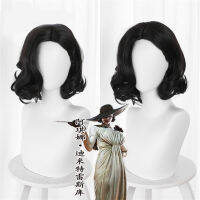 Takerlama Game Evil 8 Lady Dimitrescu Cosplay Womans Wig Black Short Bob Hair Headgear Halloween Carnival Party Props