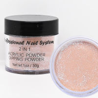 2 IN 1 อะคริลิค &amp; Dipping Powder เล็บฝุ่น Pigment Powder French Dip Nail Glitter Powder Pigment สำหรับเล็บเจลเล็บ FAW53-Souyine