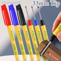 33mm Long Head Oily Marker Black Long Pen Tip Quick Drying Waterproof For Woodworking Tiles Deep Hole Write Blue Red White Pens