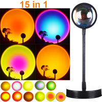 15 in 1 Sunset Light Projector Table Lamp for Living Room,Bar, Bedroom Home Decoration,Meditation,Photographic