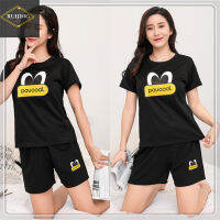 ?จัดส่งที่รวดเร็ว?Ladies Sports Suit ชุดกีฬาผู้หญิงฤดูร้อนกีฬาลำลองแขนสั้นชุดนอนชุดนอนผู้หญิง Ladies Pajamas