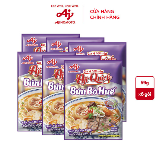 Lốc 6 gói bún bò huế aji-quick 59g - ảnh sản phẩm 1