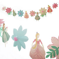 Flower Fairy Banner Paper Garland for Birthday Party Dancing Princess Bunting Baby Shower Girls Favorite Decoration Supplies Banners Streamers Confett