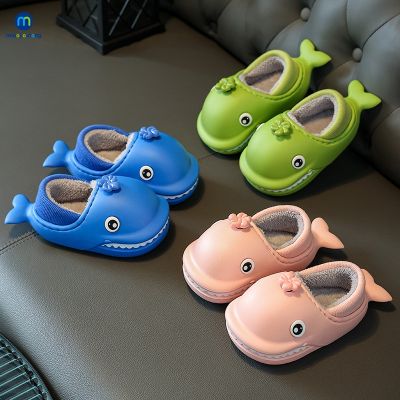 Winter Warm Waterproof Home Children Slippers Indoor Outdoor Bedroom Slides Cotton Baby Shoes Non-slip Plush Soft Miaoyoutong