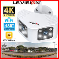 LS VISION [ฟรี128กิกะไบต์การ์ด SD] 8MP เลนส์คู่10X ซูม WiFi กล้องวงจรปิดกลางแจ้ง180 ° มุมกว้างพิเศษไร้สาย IP การตรวจสอบกล้องเฝ้าระวัง