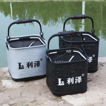 50cm Orange Live Fish Bucket Square Fishing Bucket, Foldable Fish Bucket,  Multi-functional Fishing Bag For Outdoor Use