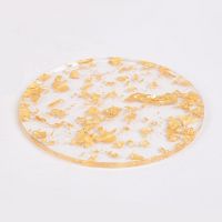 Kitchen Wedding Table Decoration Acrylic Gold Foil Luxury Acrylic Coasters For Cup Kitchen Table Decorative Gold And Silver Foil