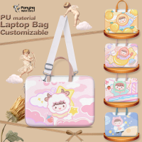 เคสแล็ปท็อป PU กระเป๋าสะพายไหล่กระเป๋าใส่แลปท็อปลายการ์ตูนน่ารักกระเป๋ากันน้ำเคสพกพากระเป๋าสุภาพสตรีกระเป๋าสะพายข้างโน้ตบุ๊คกระเป๋ามีผ้าซับในกันกระแทก