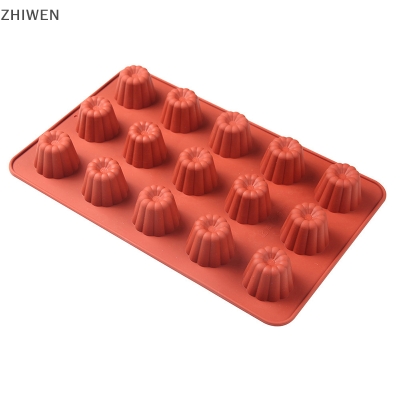 ZHIWEN กระทะอบแบบซิลิโคนเค้กทรงกลมแบนทรงโดนัทรูปสี่เหลี่ยมผืนผ้าสำหรับทำขนมอบเค้กรักรูปร่างหัวใจทรงสี่เหลี่ยมแบบ DIY 1ชิ้น15แม่พิมพ์ซิลิโคน