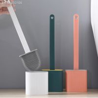 ∋ Toilet Brush Silicone TPR Bristles Wall-Mounted Cleaning Brush with Anti-Leakage Base Wc Accessories for Bathroom Storage Tool