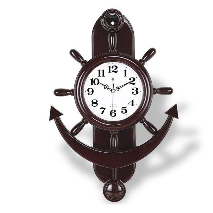 นาฬิกาสมอ-23563s-wall-clocks-classic-ship-rudder-นาฬิกาแขวนผนังทรงสมอเรือสุดคลาสสิก-ไม่มีเสียงรบกวน-ตัวหนังสือชัดเจน