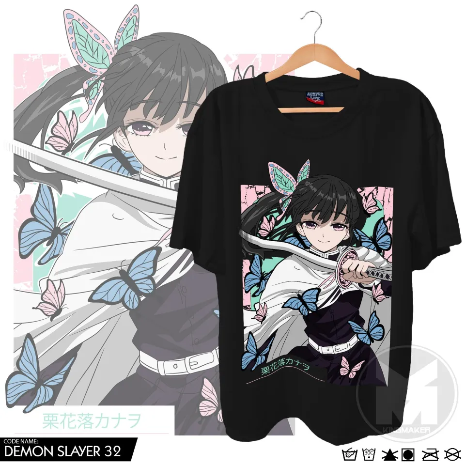 DEMON SLAYER Nezuko Kamado Design T-shirt with DTF (Direct to Film) Anime  Print Rubberized Quality Plain 80% Cotton 20% Polyester, Crew / Round Neck  for Casual Unisex Wear, fit Men Woman, Available