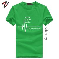 Heartbeat Electrocardiogram Green Tshirts Keep Calm And Not That Heart Paramedic Medicine Fashion Print T Shirt For Men 2019