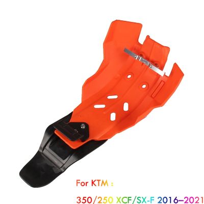 แผ่นกันลื่นสำหรับมอเตอร์ไซค์ป้องกันเครื่องยนต์แผ่นกันลื่นสำหรับ KTM XCF SX-F350 250 2016-2021หลุมมอเตอร์ครอสลุยโคลน