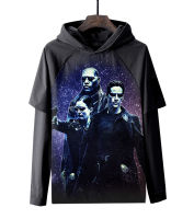 Matrix ผู้ชาย Hoodies ผู้หญิงแขนยาวเสื้อยืดมีฮู๊ดแขนยาว Hooded 3D การพิมพ์ภาพยนตร์ยุโรปและอเมริกัน PT86เสื้อผ้าสำหรับผู้ใหญ่ฤดูใบไม้ผลิ Casual แฟชั่นกีฬา