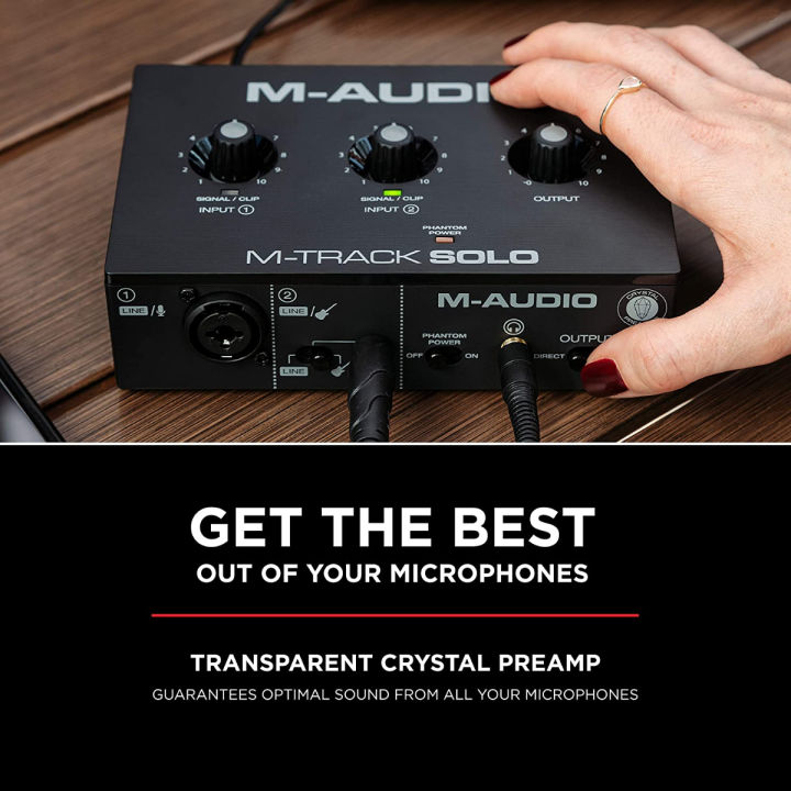 m-audio-m-track-solo-usb-audio-interface-for-recording-streaming-and-podcasting-with-xlr-line-and-di-inputs-plus-a-software-suite-included-with-1-mic-with-1-mic-input-interface-only