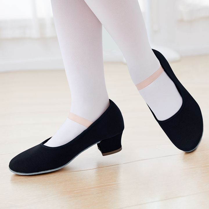 รองเท้าส้นสูงผู้หญิงคลาสสิก-รองเท้าเต้นรำสุดคลาสสิกสำหรับเด็กผู้หญิงการเต้นฝึกแบบสมัยใหม่