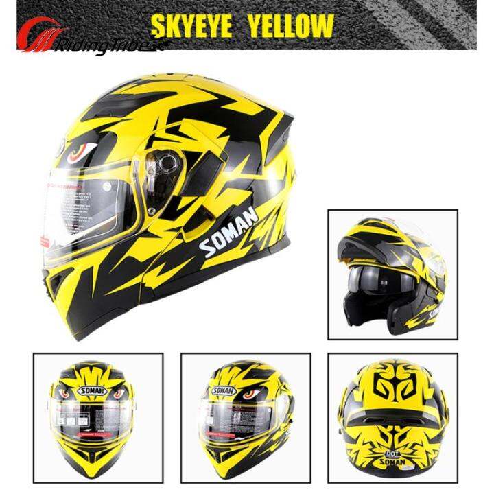 Riding Tribe Double Lens Clear Visor Open Face Helmet Safety Helmet