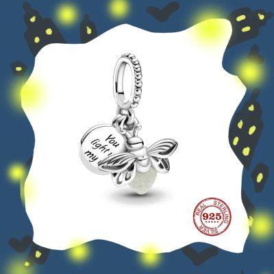 2023 Newst Glow-in-the-dark Firefly Dangle Charm Pendant Beads fit Original Pandora Charms Silver 925 Bracelet DIY Women Jewelry