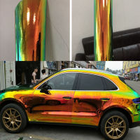 Highest quality Mystic Chrome wrapping film Rainbow vinyl wrap Holographic Car sticker low initial tack adhesive Various colors