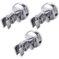 3X Adjustable Shower Head Holder Bathroom Chrome Wall Mount Strong Suction Handheld Shower Bracket