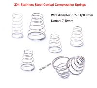 ♗▼✣ Tower Spring 304 Stainless Steel Conical Compression Springs Wire Diameter 0.7/0.8/0.9mm Taper Pressure Spring Length 7-50mm